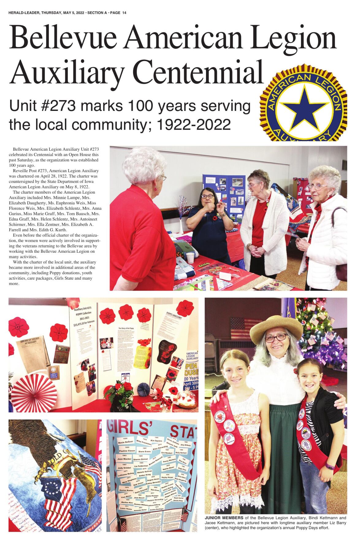 Bellevue American Legion Auxiliary Centennial News
