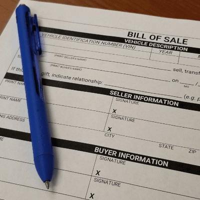 Bill Of Sale Required For Transfer Of Vehicle Titles News