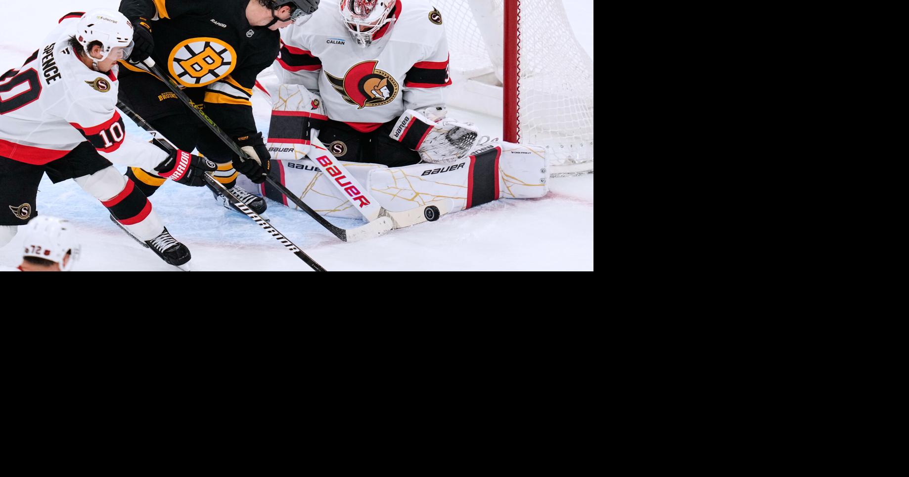 Senators goalie Linus Ullmark leaves game at the Bruins after two ...