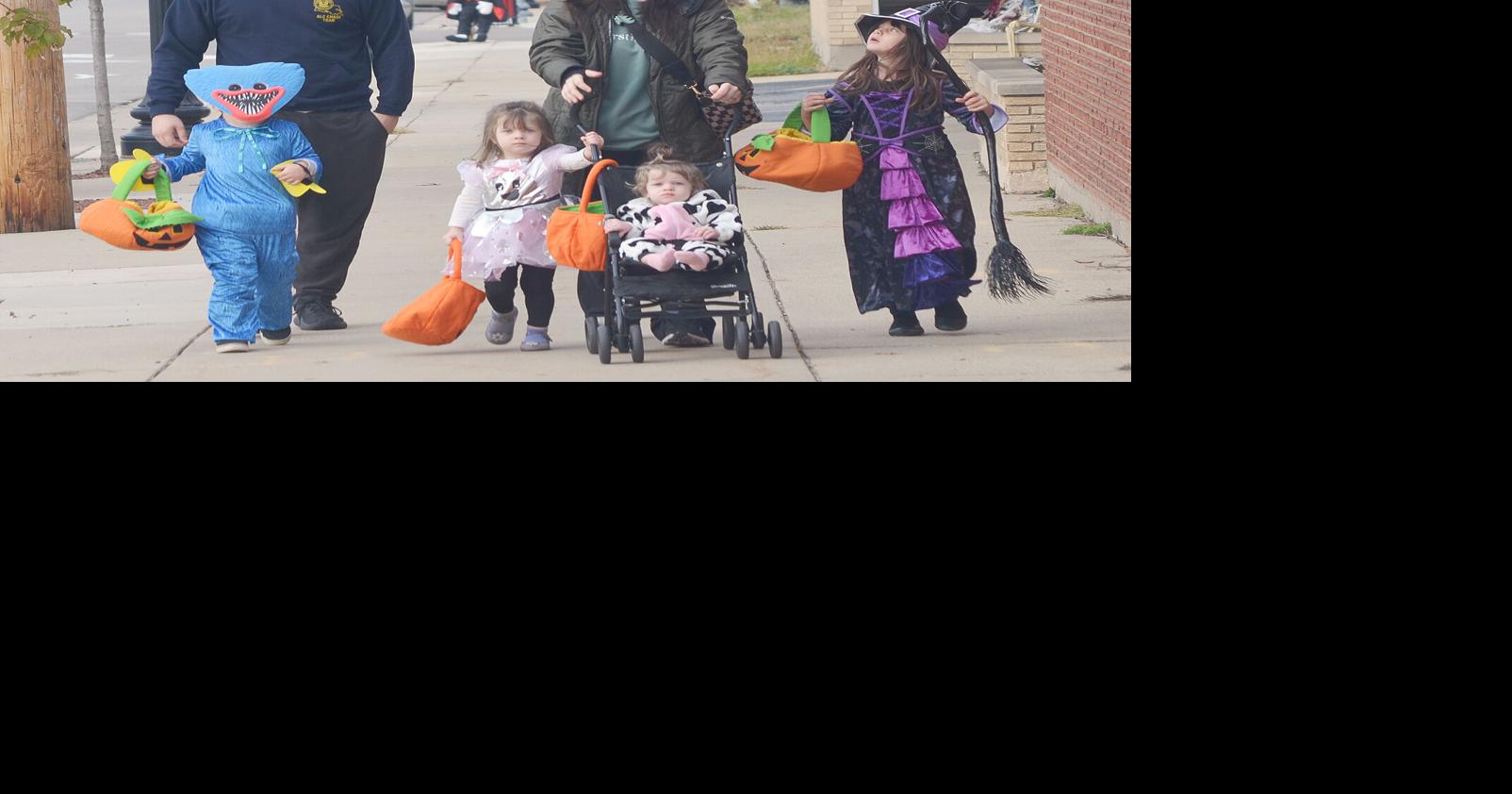 Kids in costumes at Downtown Beloit Halloween parade