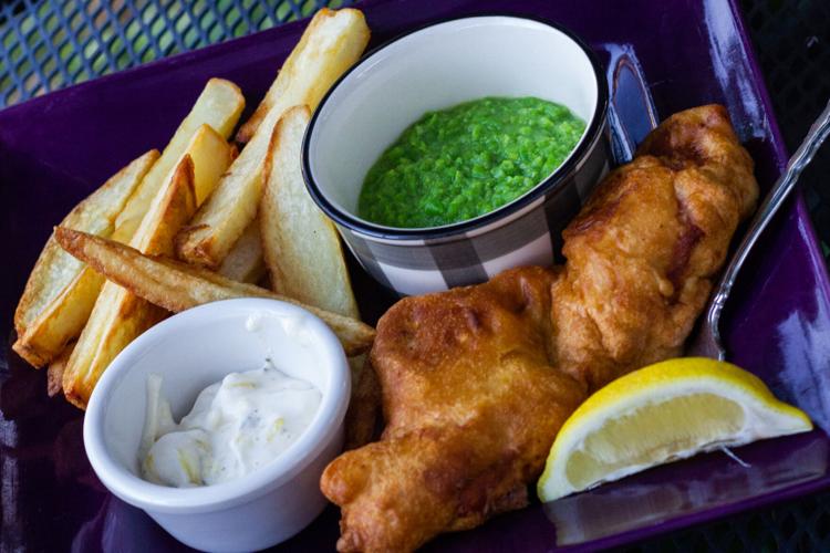 Crispy fish & chips with mushy peas recipe