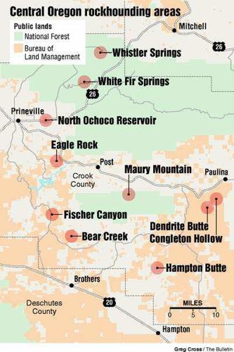 Central Oregon Rockhounding Map For Rock Enthusiasts, We're A Bit Of A Mecca | Local&State | Bendbulletin.com Central Oregon Rockhounding Map For Rock Enthusiasts, We're A Bit Of A Mecca | Local&State | Bendbulletin.com