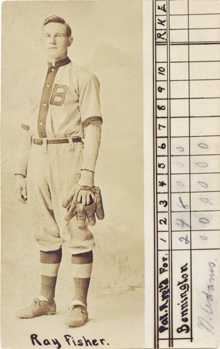 From Bennington Museum's collection: Baseball Scorecard with Ray Fisher, 1911