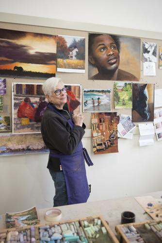 Artist Shelli DuBoff at home in her studio in Bennington_B.jpg