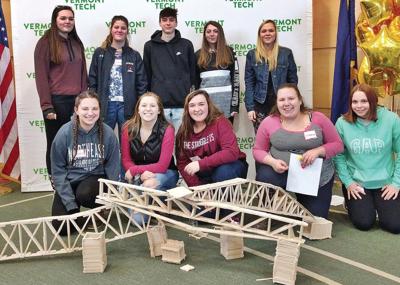 Arlington students take three top spots in Vermont Technical College Bridge Building Competition