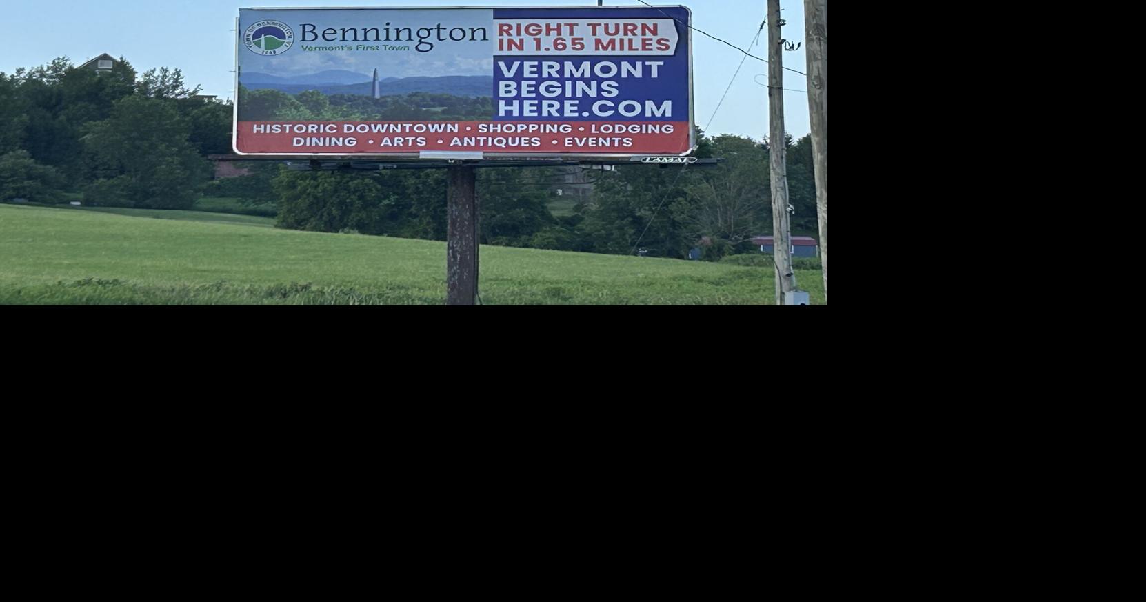 Billboard promoting Bennington to travelers has gone live