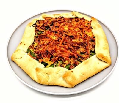Got green beans? Try this recipe for a green bean galette with apple-smoked gruyere