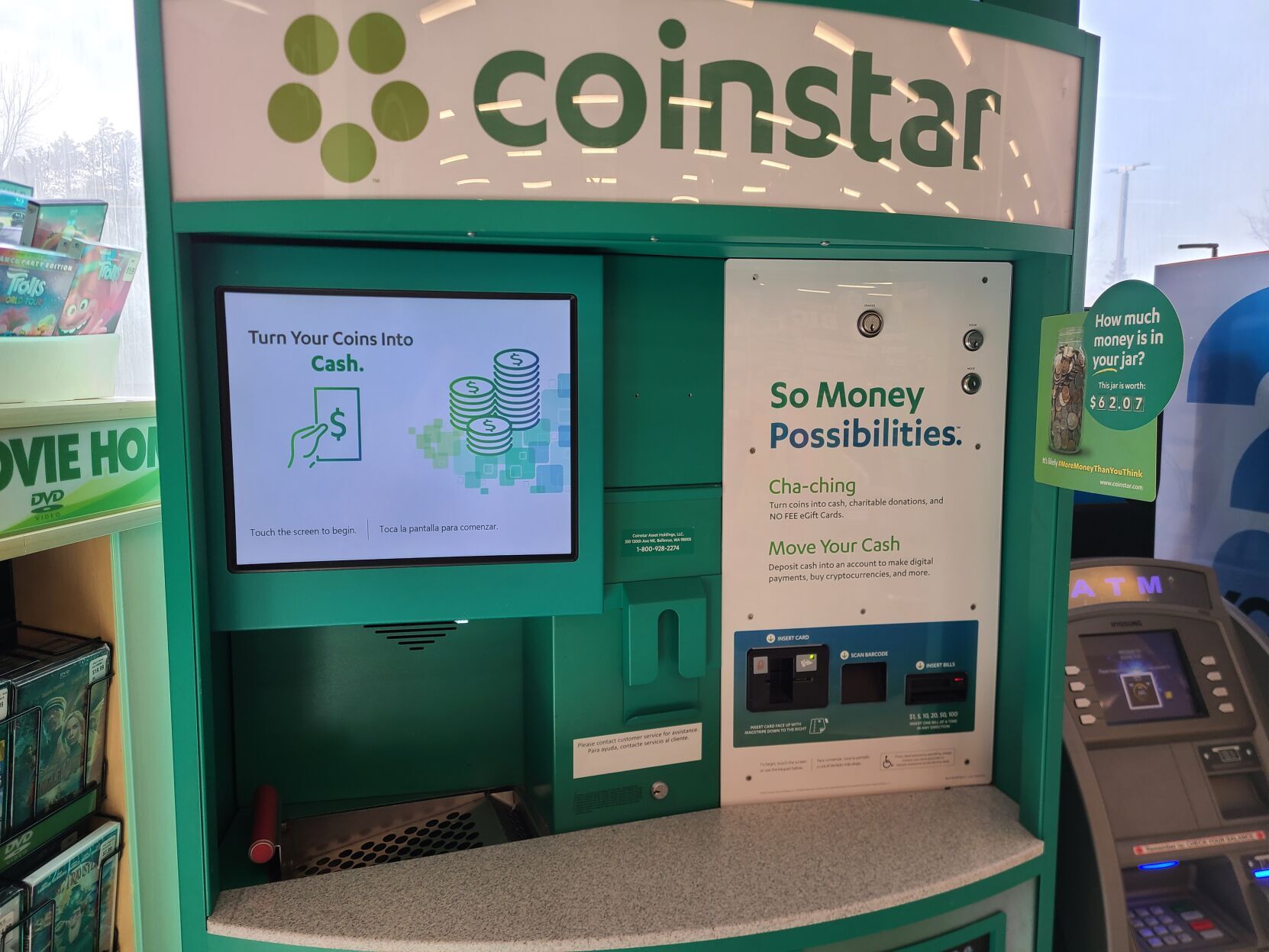 Coinstar machine at Manchester Shaw s Supermarket will perform