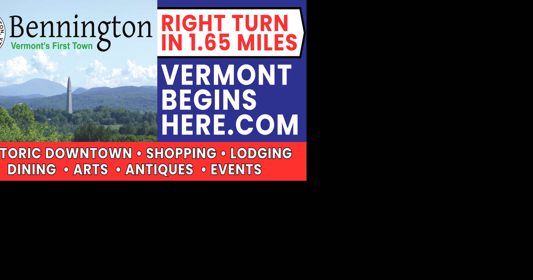 Hoosick, N.Y., billboard to promote Bennington to travelers