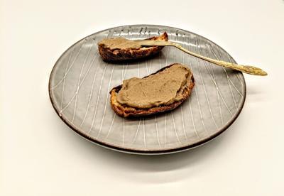 Chicken liver mousse on bread