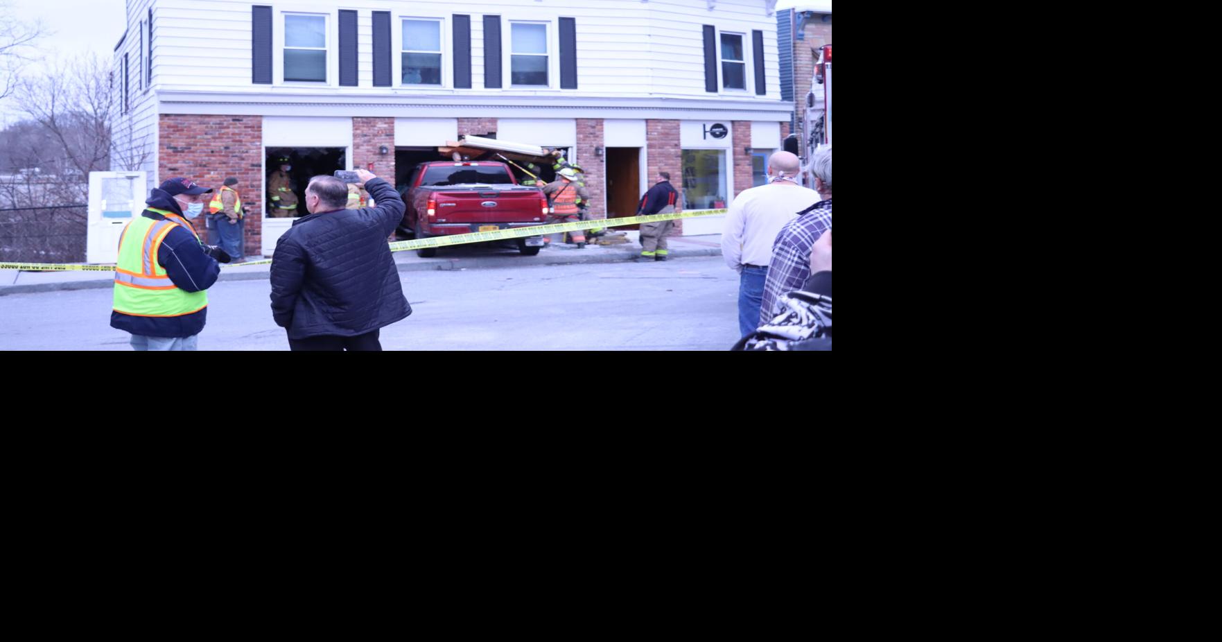 Crash pushes car into Hoosick Falls business Local News