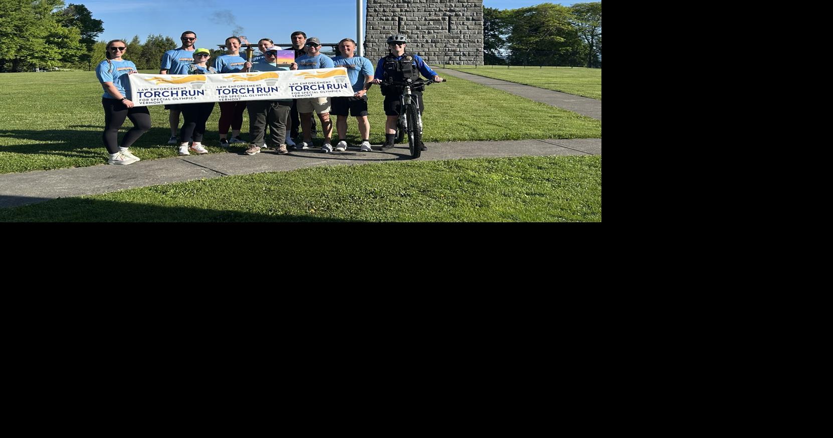 Local law enforcement officers participate in Special Olympics Torch Run