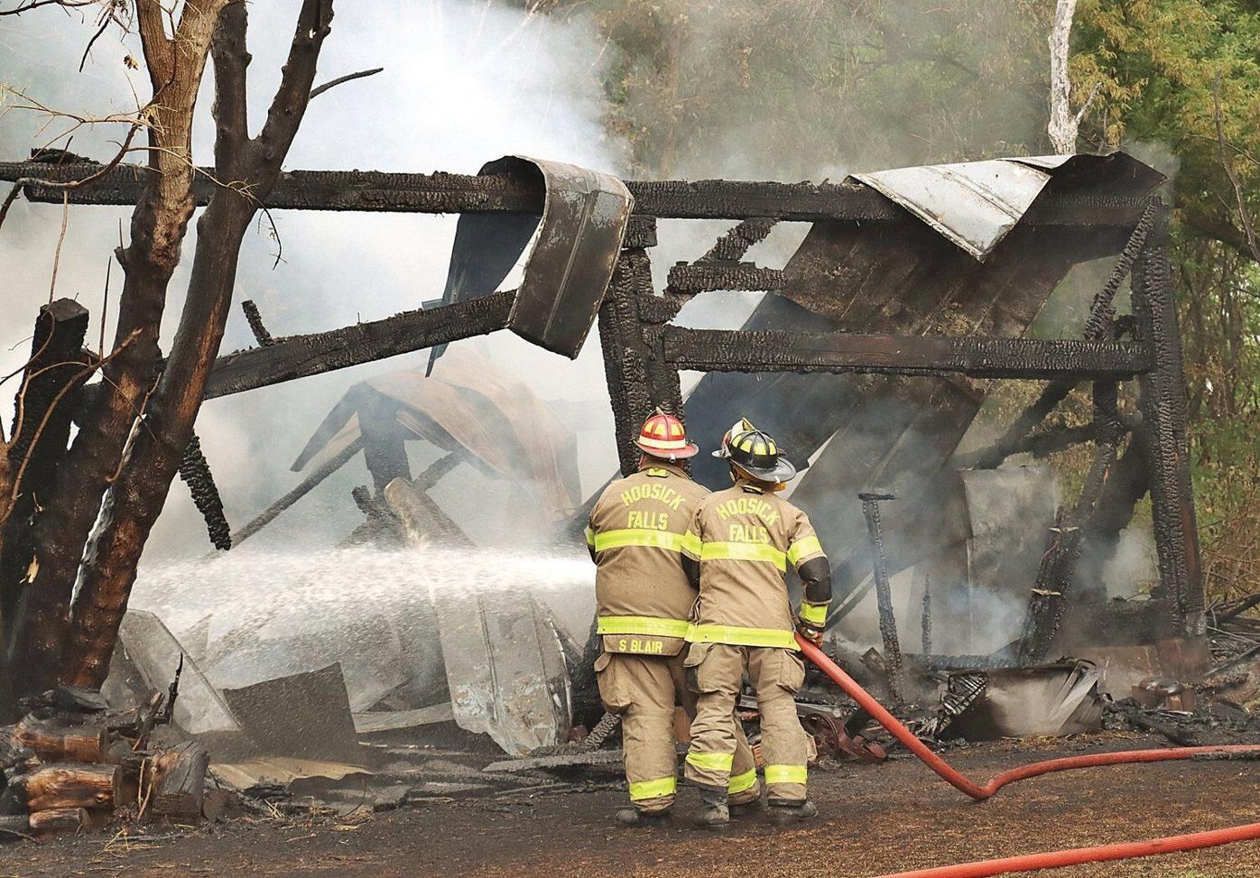 North Hoosick barn destroyed in fire started by lightning strike