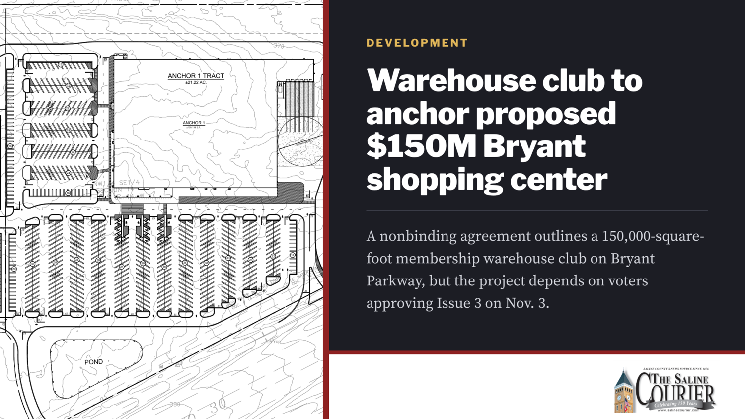 Warehouse club to anchor proposed $150M Bryant shopping center