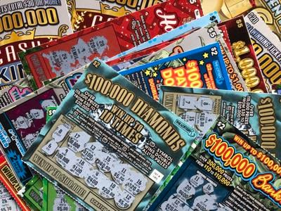 An array of scratch tickets