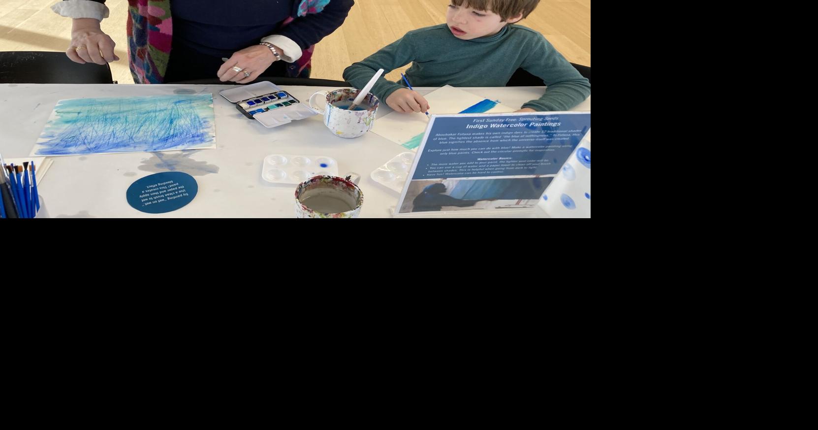At The Clark, families create art inspired by Aboubakar Fofana’s ‘Trees and Seeds of Life’