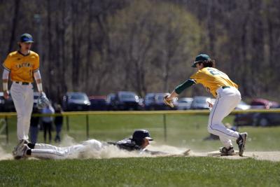 aiden hillard tagged out at second by adam lazits