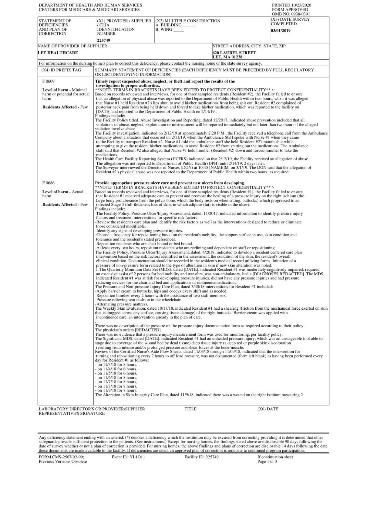 Lee Health Care report 2019