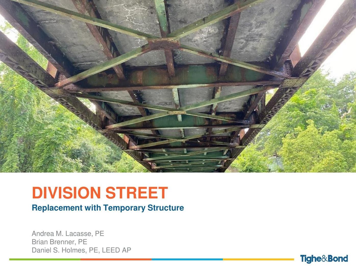 Engineer's plans for the Division Street modular bridge