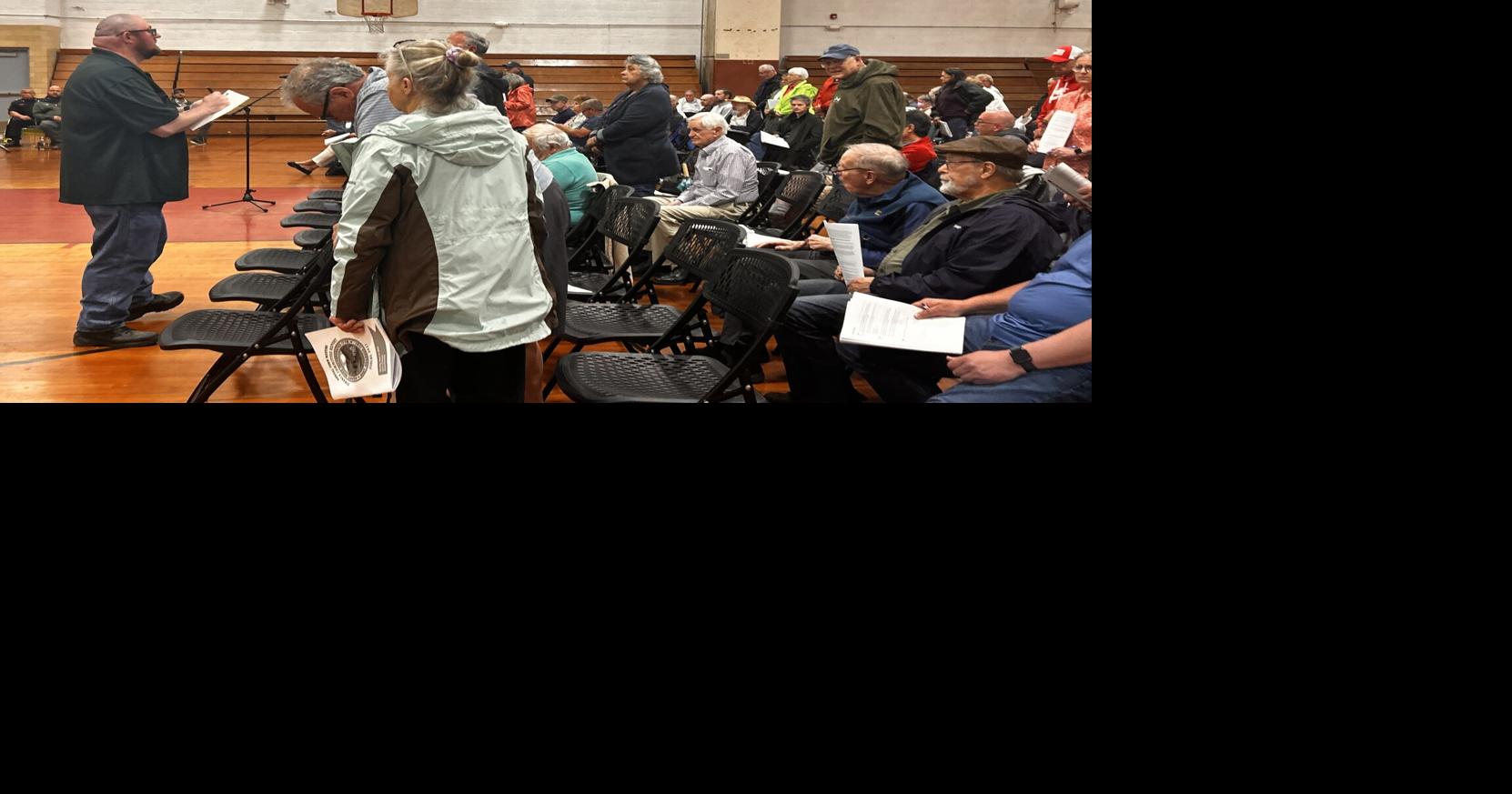 Adams town meeting members approve spending items, but dismiss citizen questions relating to Mount Greylock