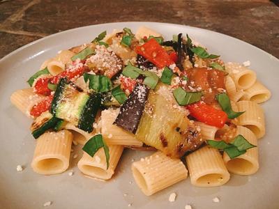 Grilled Vegetable Pasta on Plate