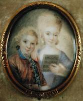 Wolfgang Amadeus Mozart  and his sister Maria-Anna, called 'Nannerl'