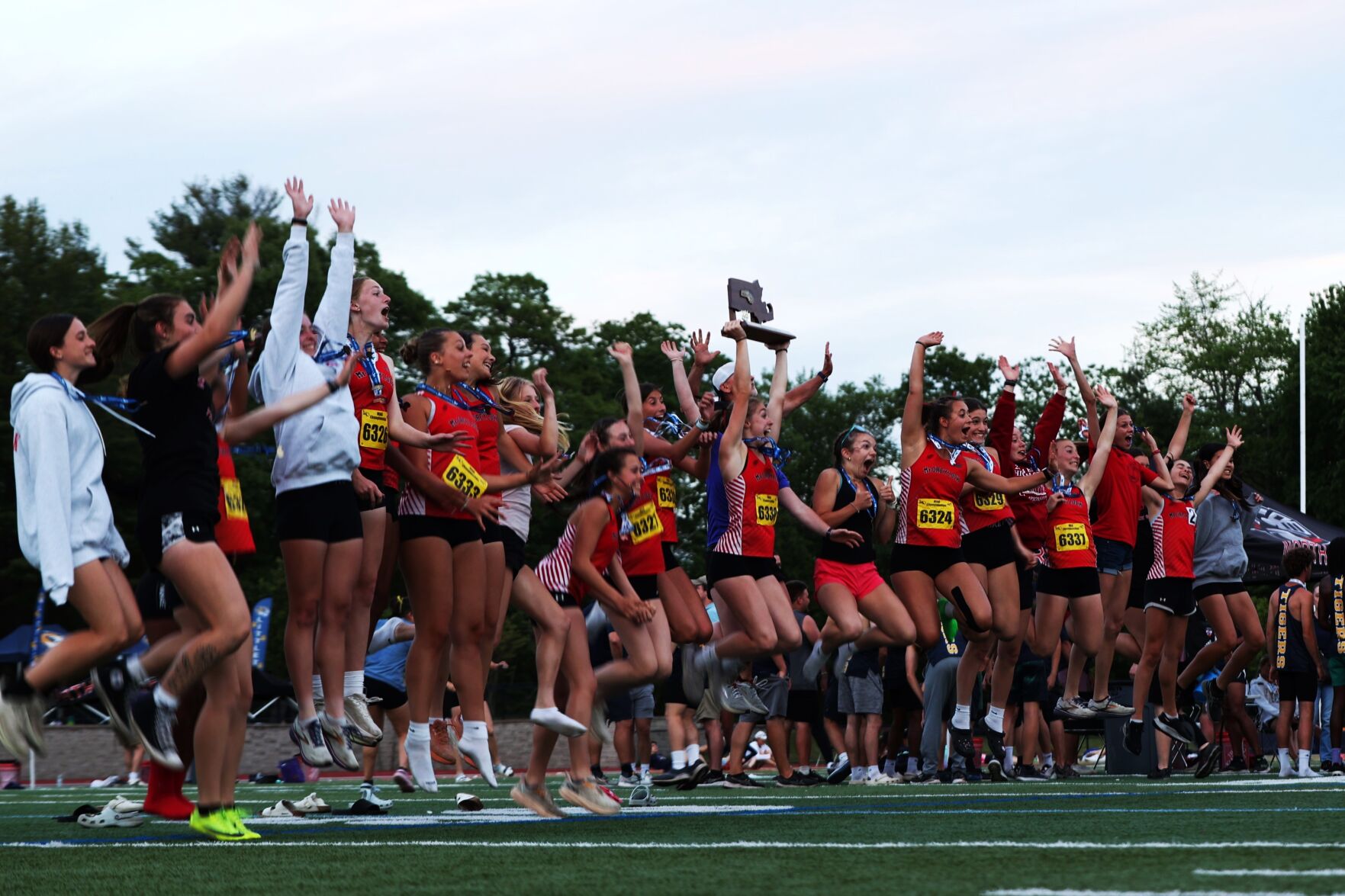 Greylock girls track and field celebrate