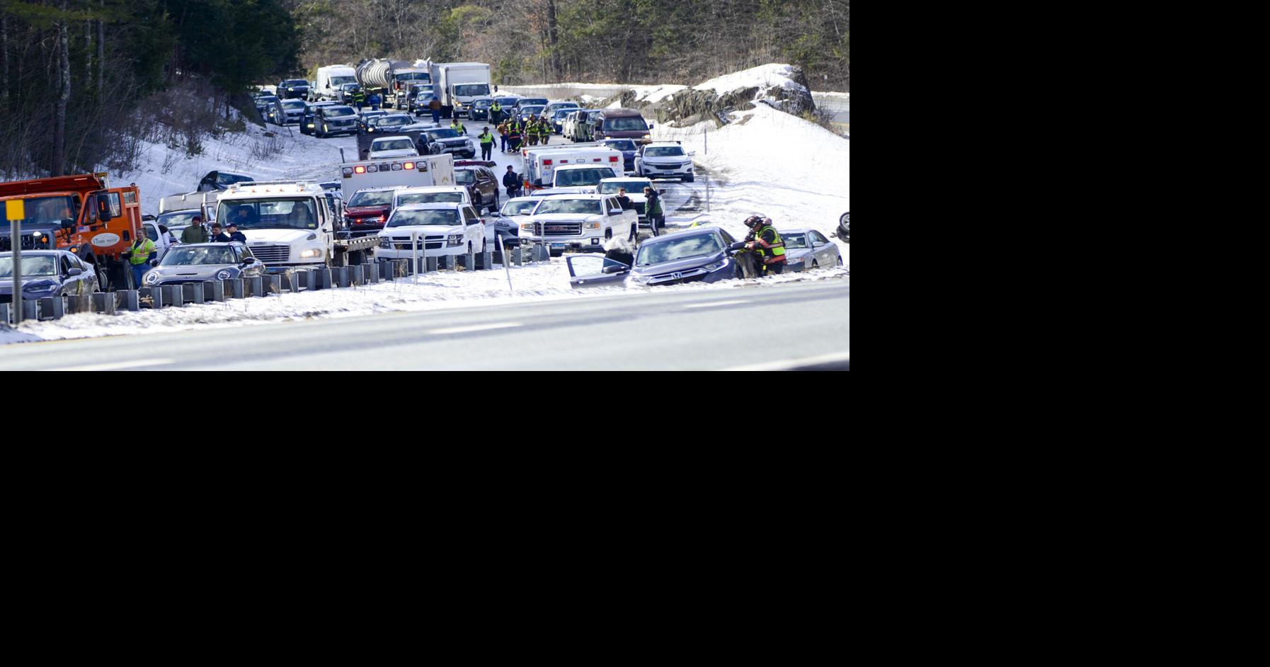 One person dead, child critically injured in 10-car pileup on Interstate 91 in Vermont