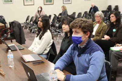 Student representatives of the Pittsfield School Committee seated at a meeting (copy)