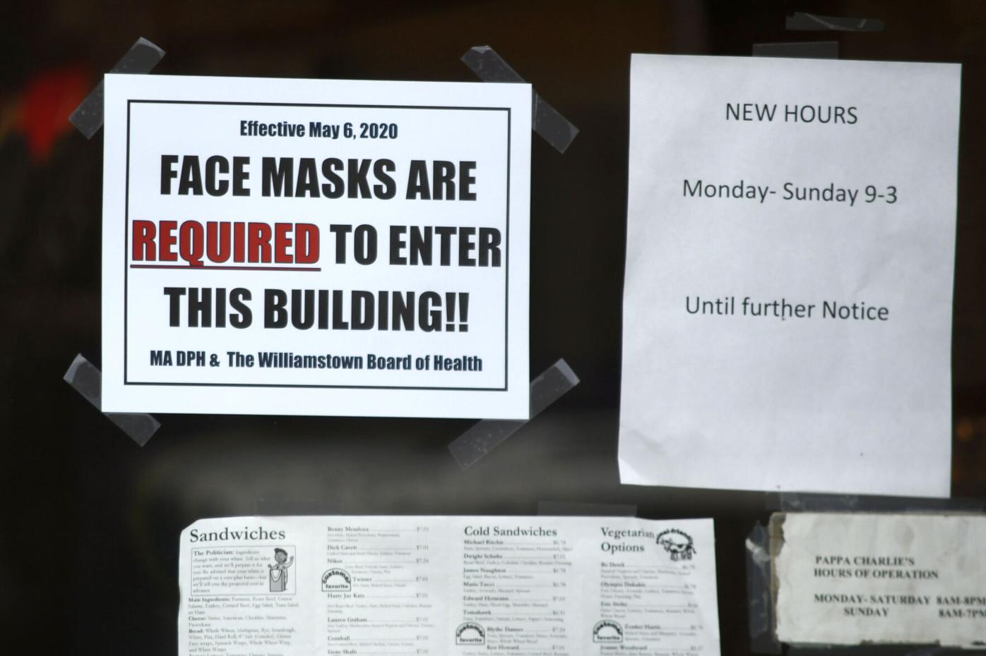 Sign asking for masks