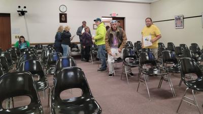 Members of the Pittsfield Federation of School Employees gather at School Committee meeting on Sept. 28