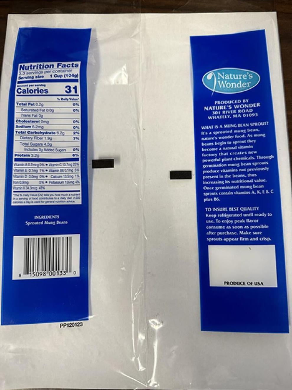 Nature's Wonder Premium Bean Sprouts recalled after Listeria was found