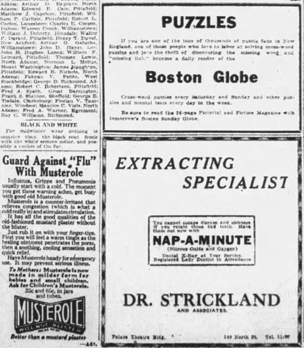 Boston Globe ad for crosswords —Jan. 19, 1924