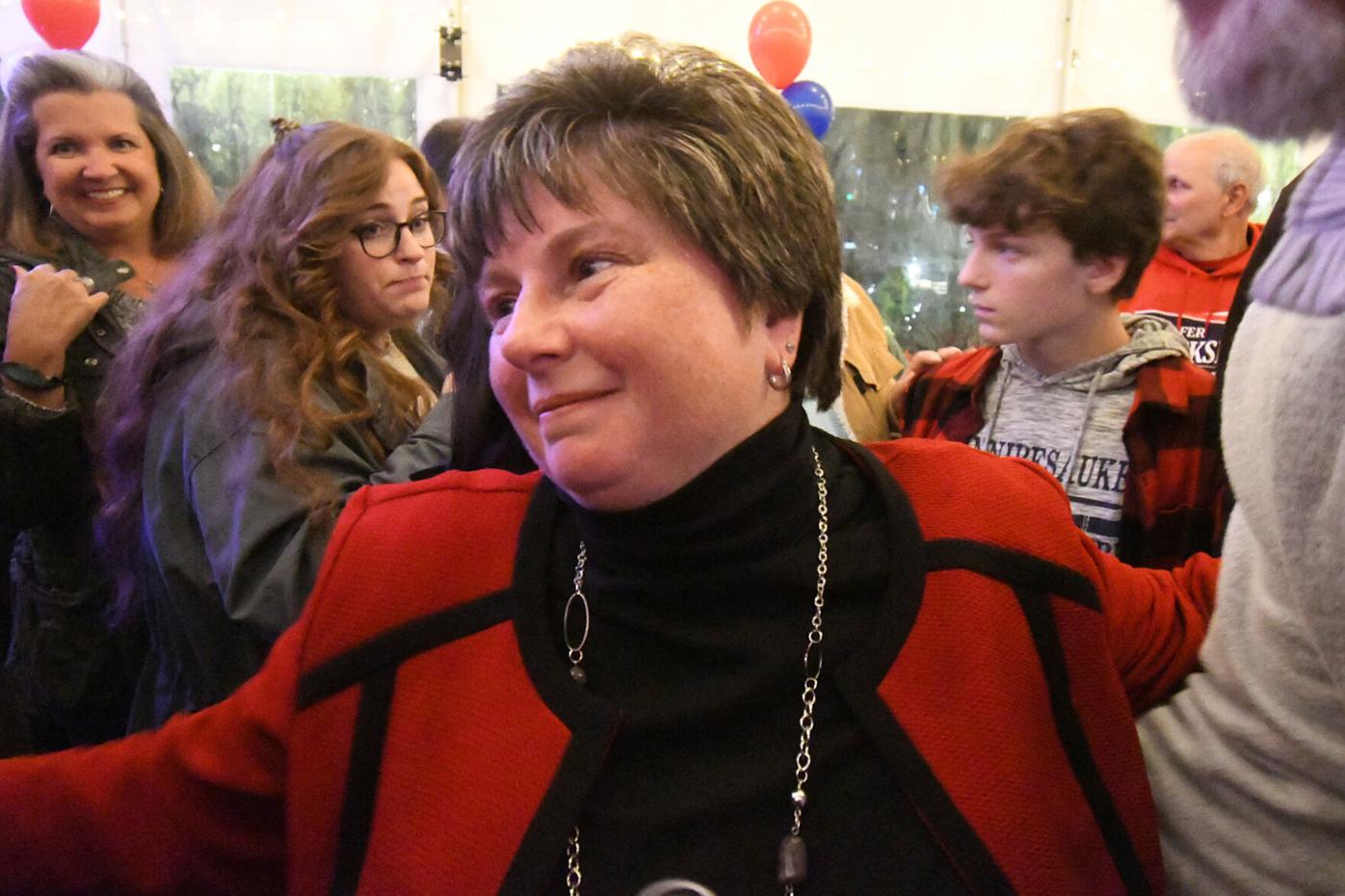 Macksey mingles with her supporters