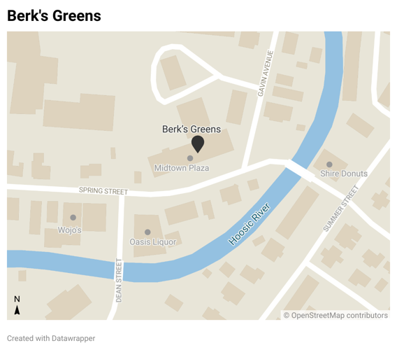 Map of Berk's Greens in Adams