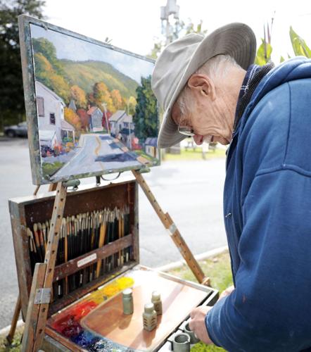 old man plein air painting