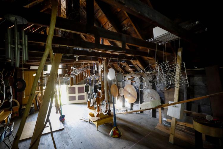 barn filled with musical inventions