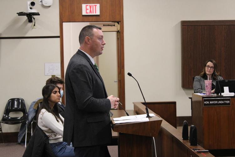 Matthew Bishop presents to the Pittsfield School Committee