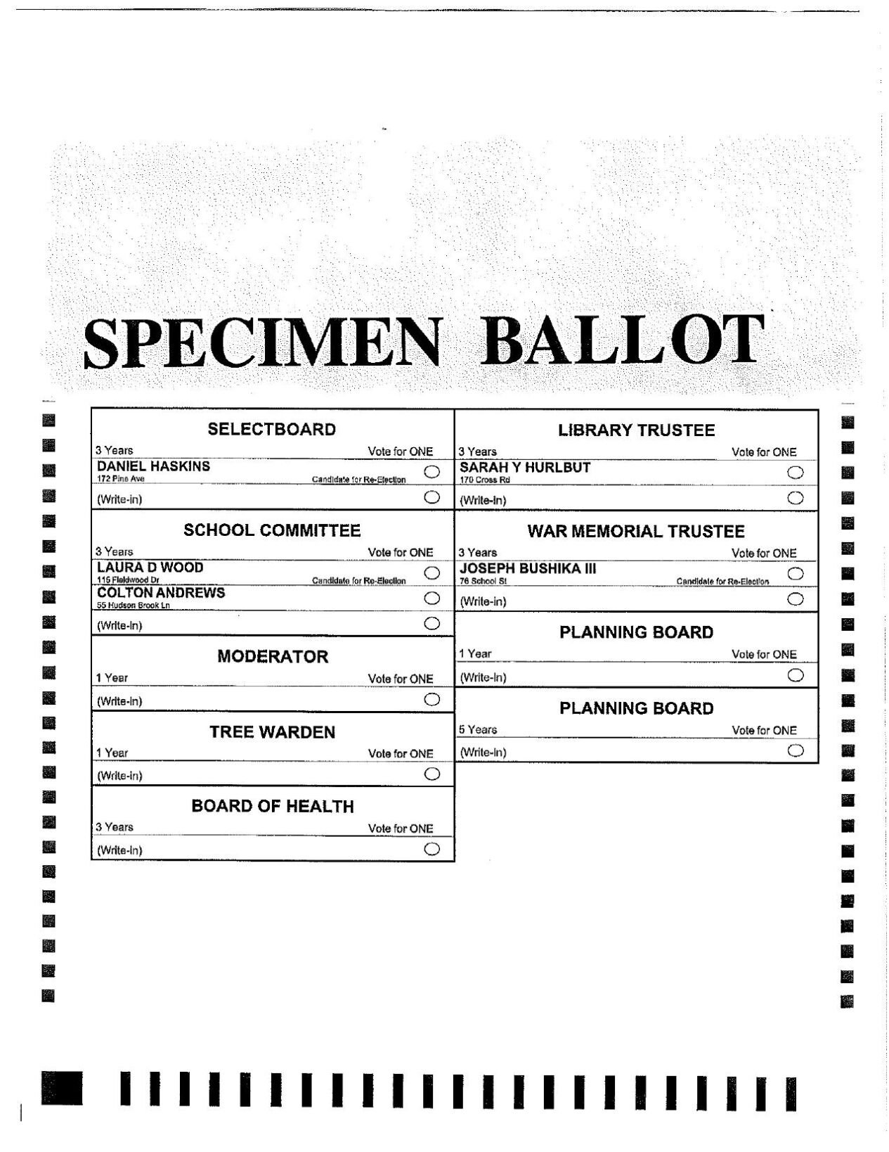 Election ballot