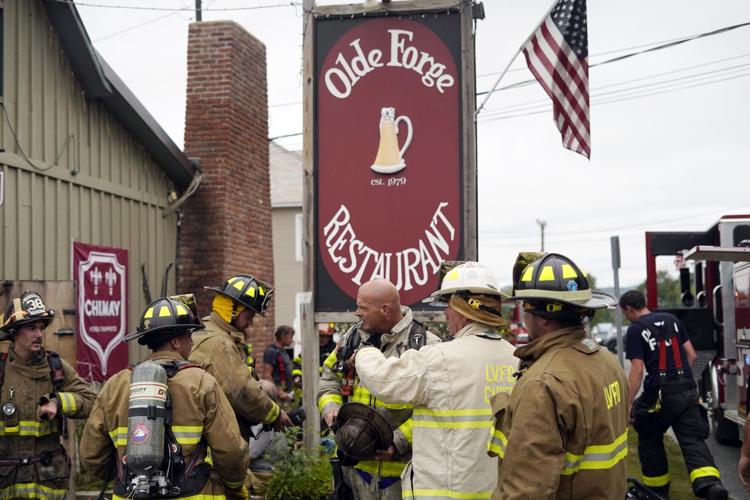 THe Olde Forge with firefighters