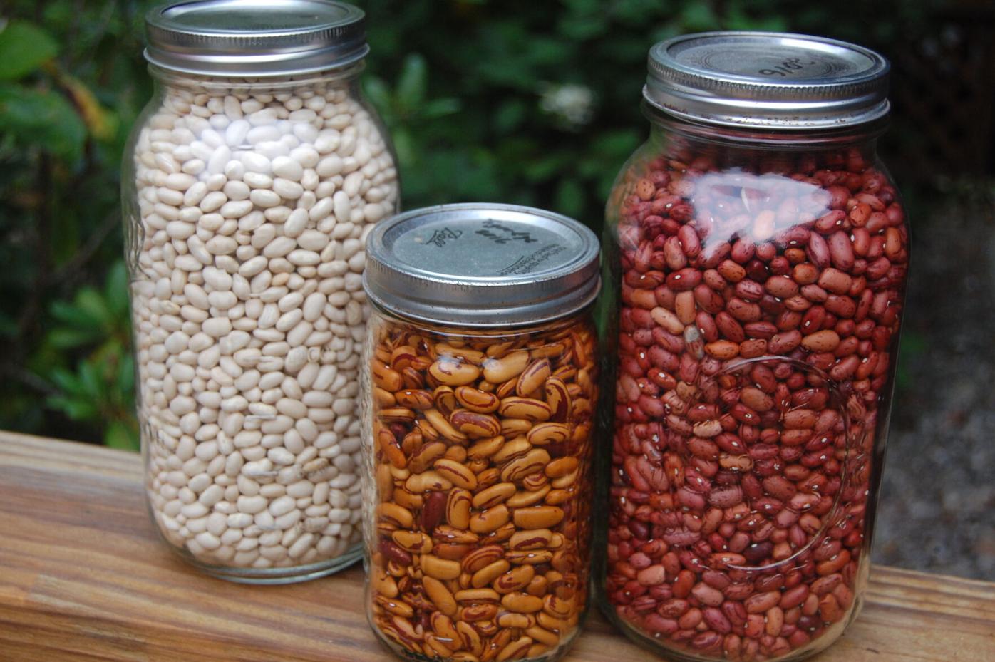 Beans in mason jars