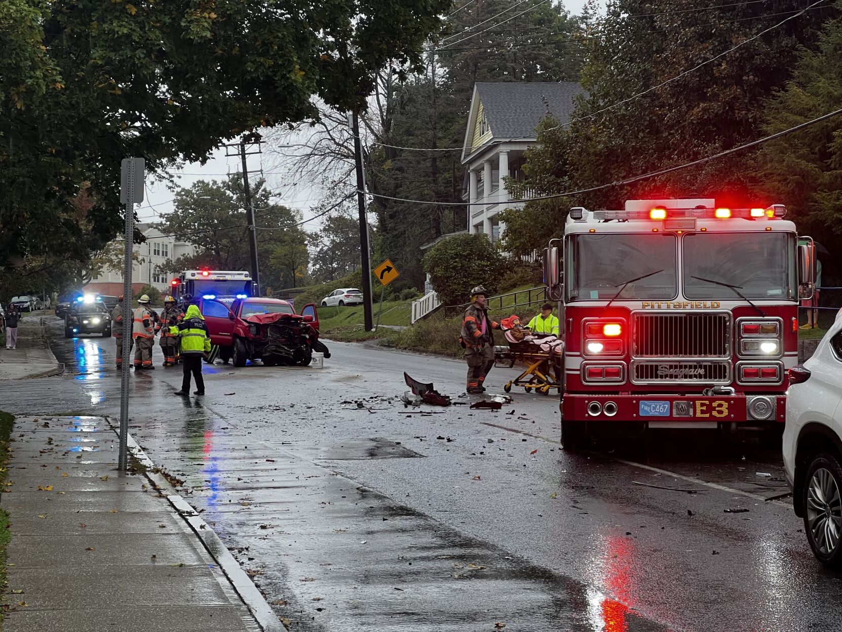 Heavy Rains Caused A Truck To Hydroplane On South Street In Pittsfield ...