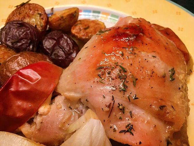 Maple-mustard chicken thighs