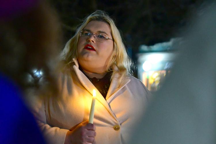 Ashley Shade participates in a vigil