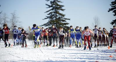 high school boys cross country ski race
