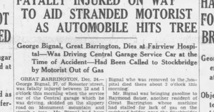 Nearly 100 years later, a detective is searching for family of a Great Barrington tow truck driver killed on Christmas Eve