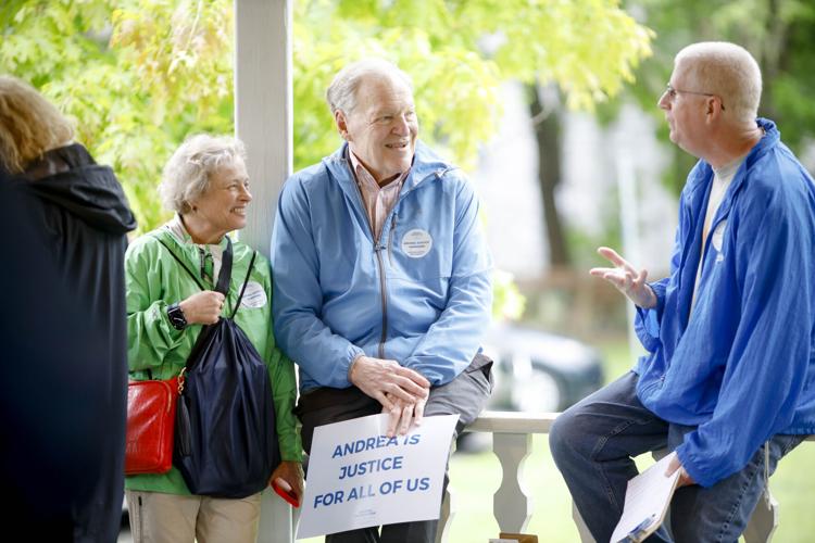 seniors chat at campaign event