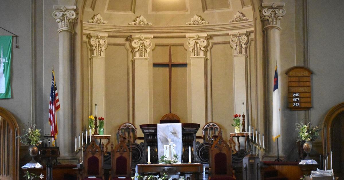 First Congregational Church of Lee is working to raise $200,000 to repaint its wooden steeple