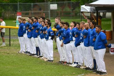 Players stand for the National Anthem