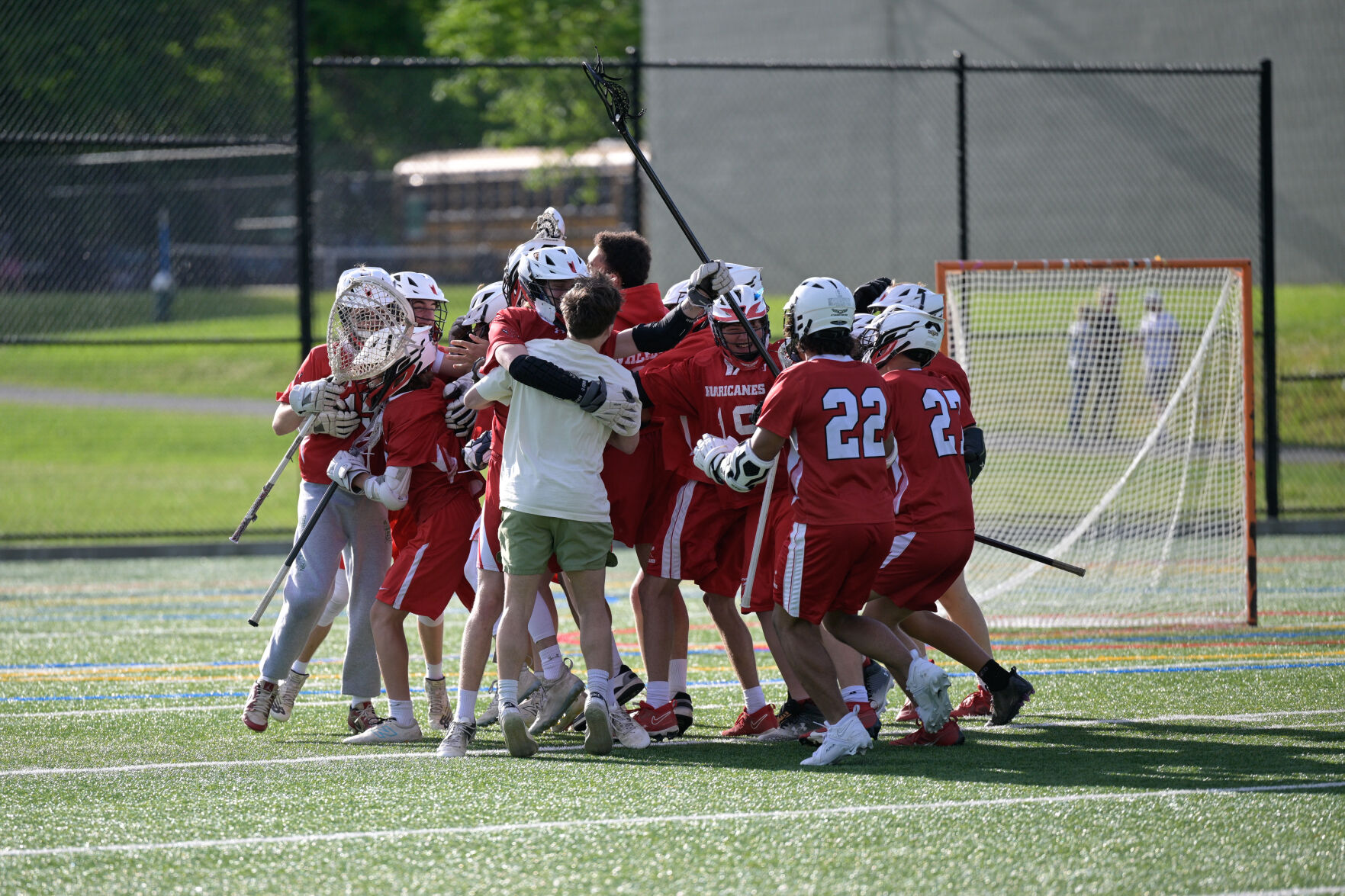 celebrating lax team